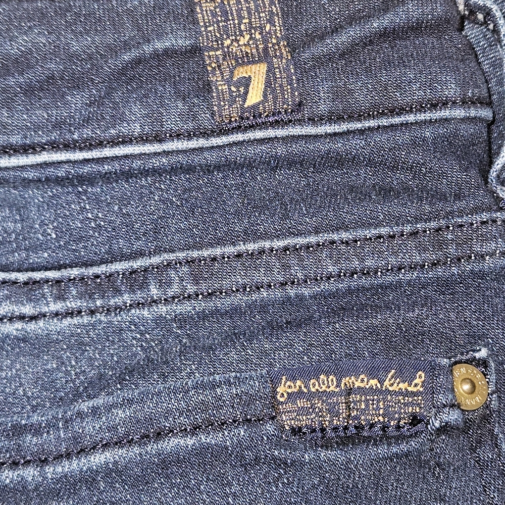 7 For All Mankind Boho Denim Burgundy Fringe Size 28